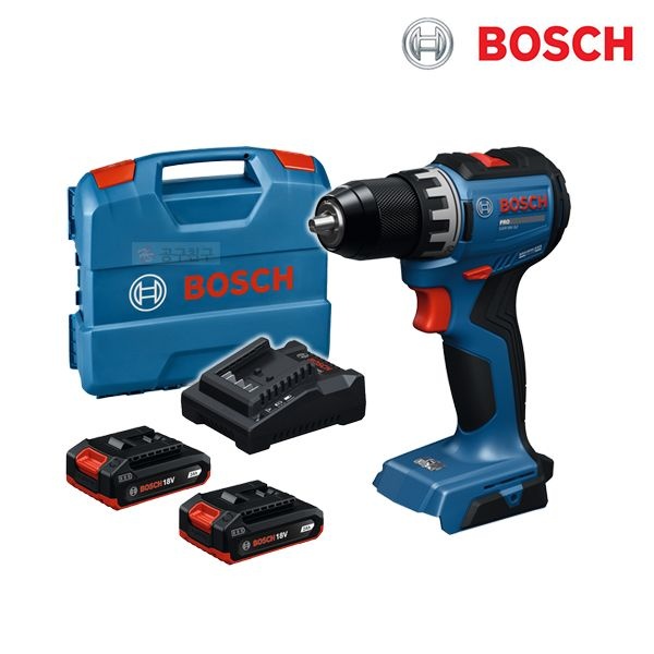 보쉬 GSR18V-52 충전 드릴 드라이버 18V 2.0Ah 배터리 2개 13mm 메탈척 철재 목재 브러쉬리스 무선