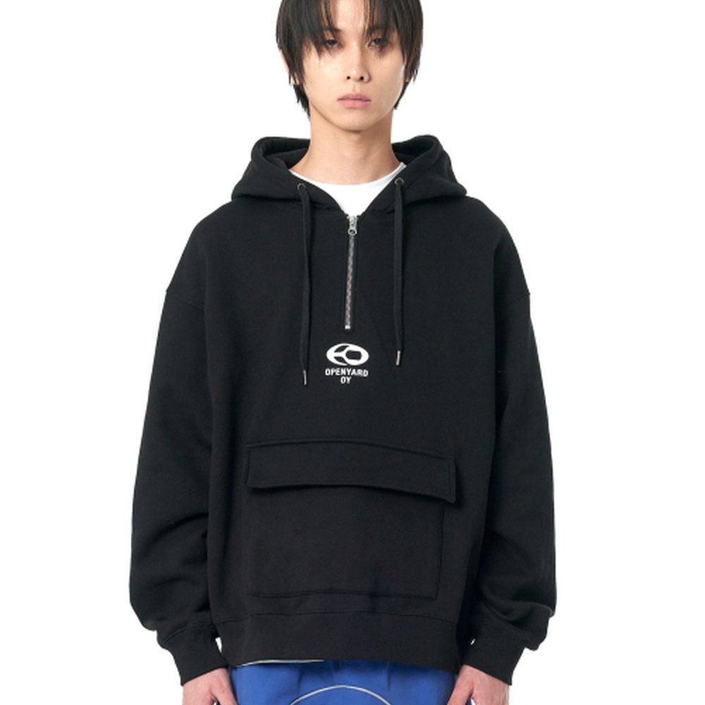 에스씨엘에이(SCLA) [매장정품] 오픈야드(오와이) S.L HALF ZIPPER HOODIE-BLACK OYBCF1SW050BK