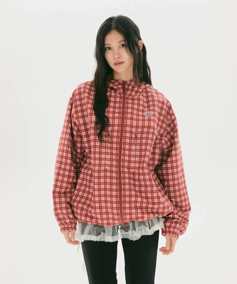 SPAO 버터베어 체크 후드 윈드브레이커 SPJJG49U02