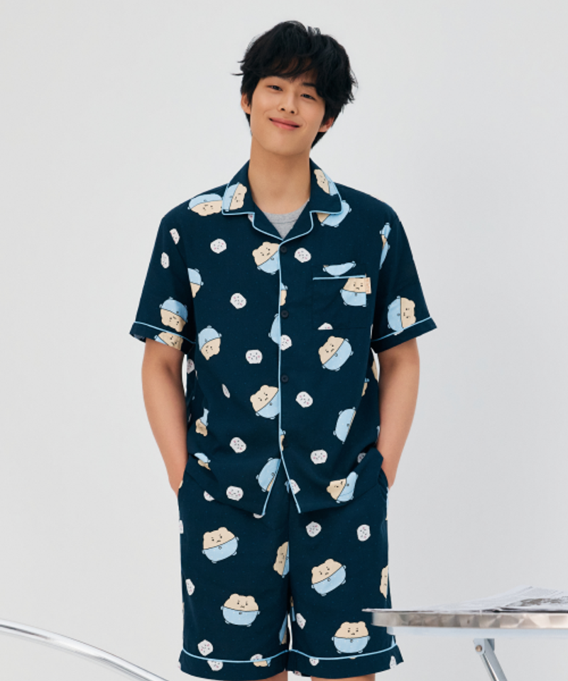 SPAO 망그러진곰 망고미 반팔 파자마네이비 SPPPG25U03