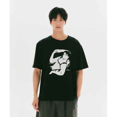 SPAO進撃の巨人半袖TシャツブラックSPRLG49U02