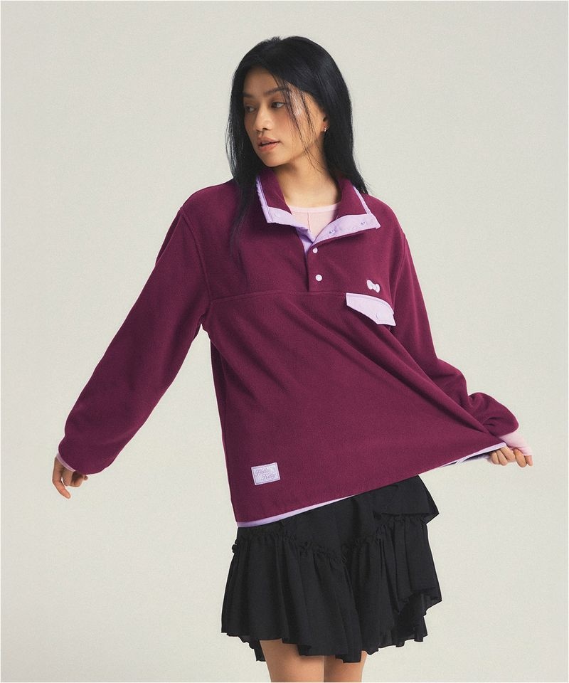 SPAO 산리오캐릭터즈 플리스 반집업핑크 SPFZG4TU02