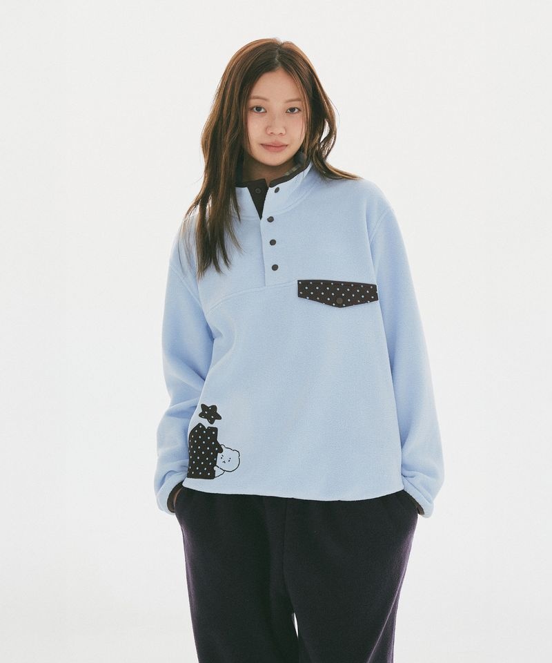 SPAO 망그러진곰 플리스 반집업블루 SPFZG4TU03