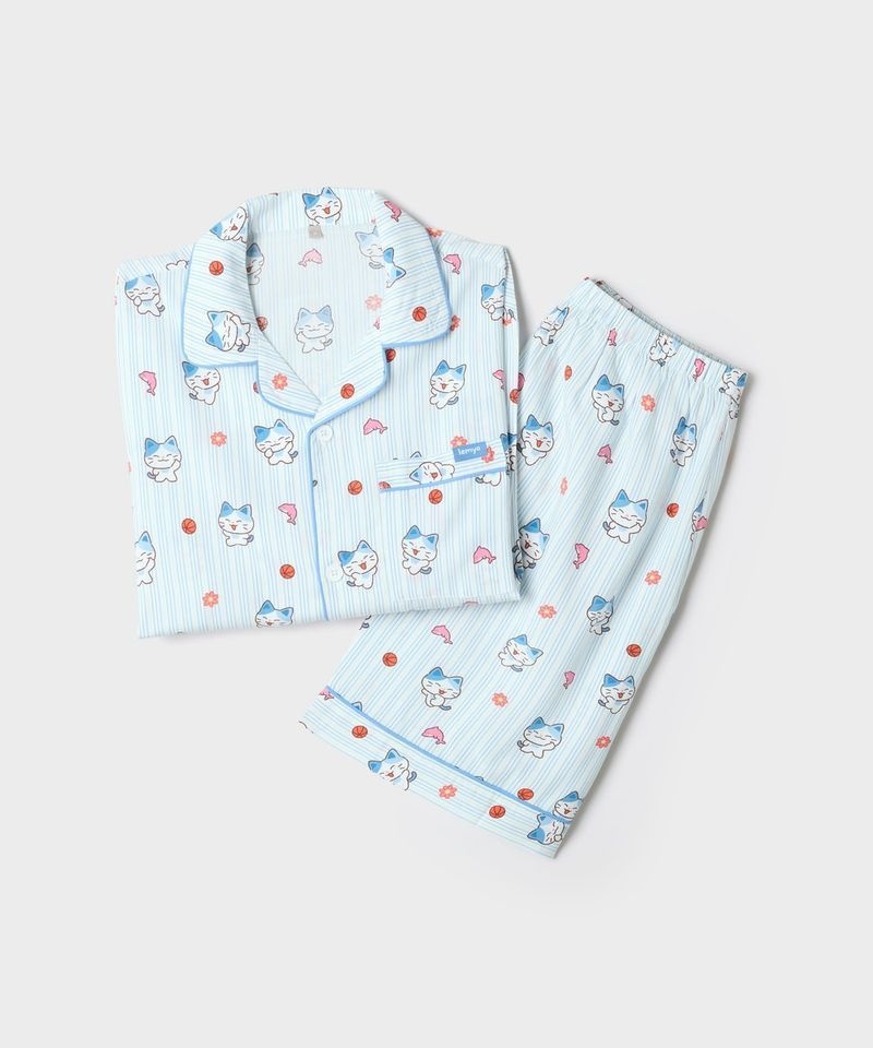 SPAO 드리미즈 반팔 파자마라이트 블루 SPPPG25U25