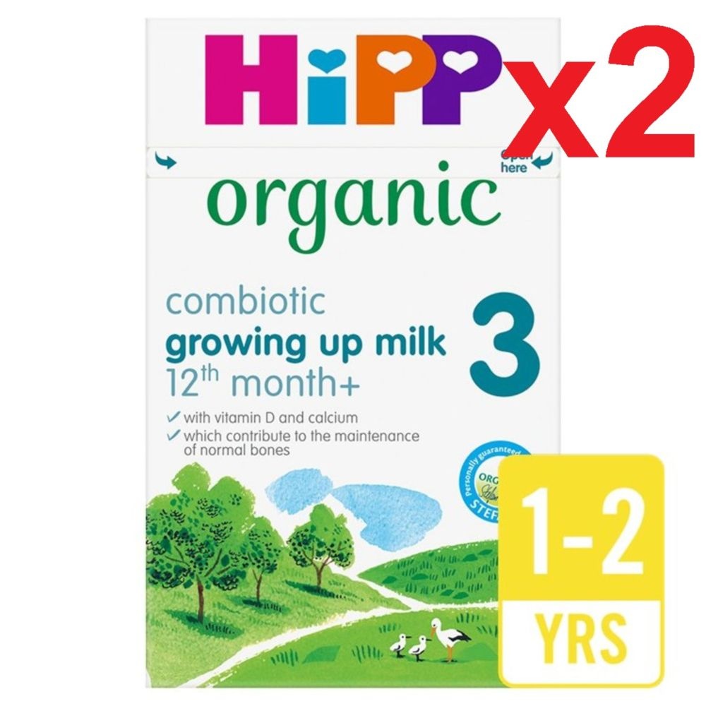 [해외] 600g 2통 <b>힙</b> 콤비오틱 오가닉 3 그로잉 업 밀크 1살-2살 <b>분유</b> HiPP Organic 3 Growing Up