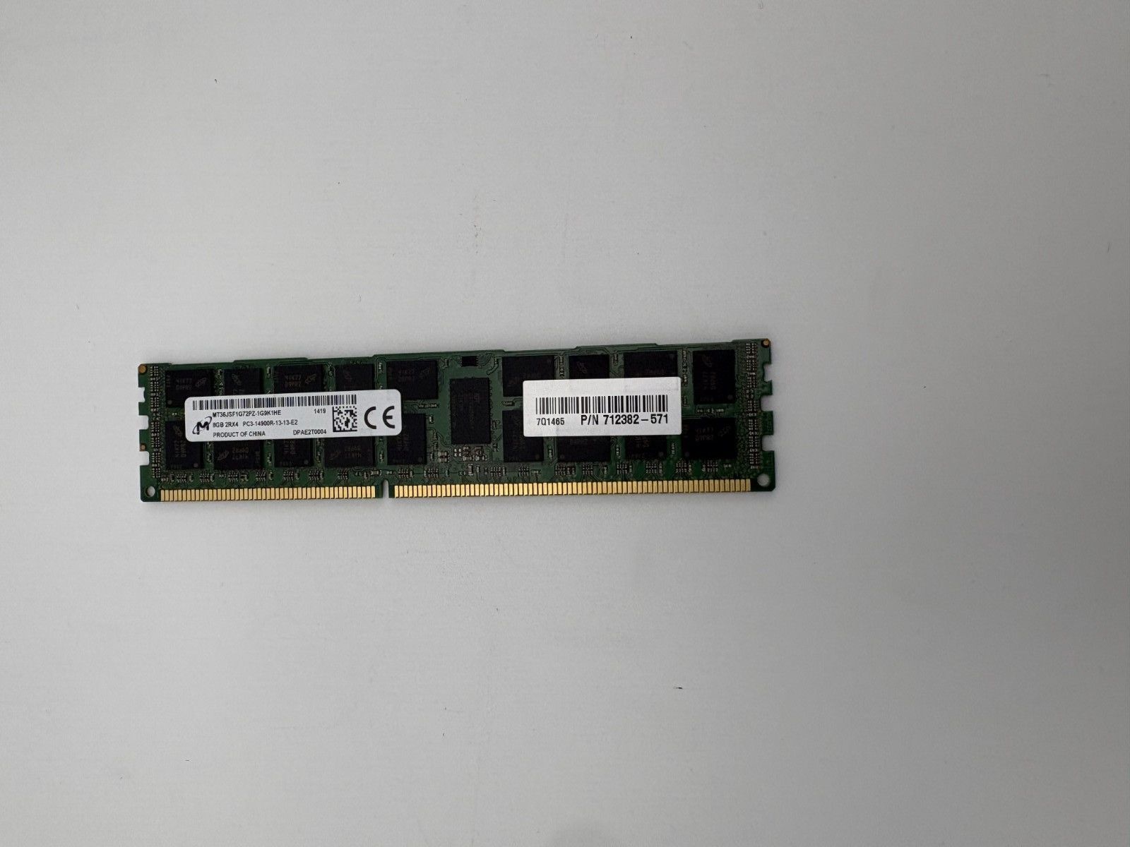 <b>Micron</b> 마이크론 8GB DDR3-1866 ECC 레지스터드 서버 <b>RAM</b> PC3-14900R MT36JSF1G72PZ 1129440
