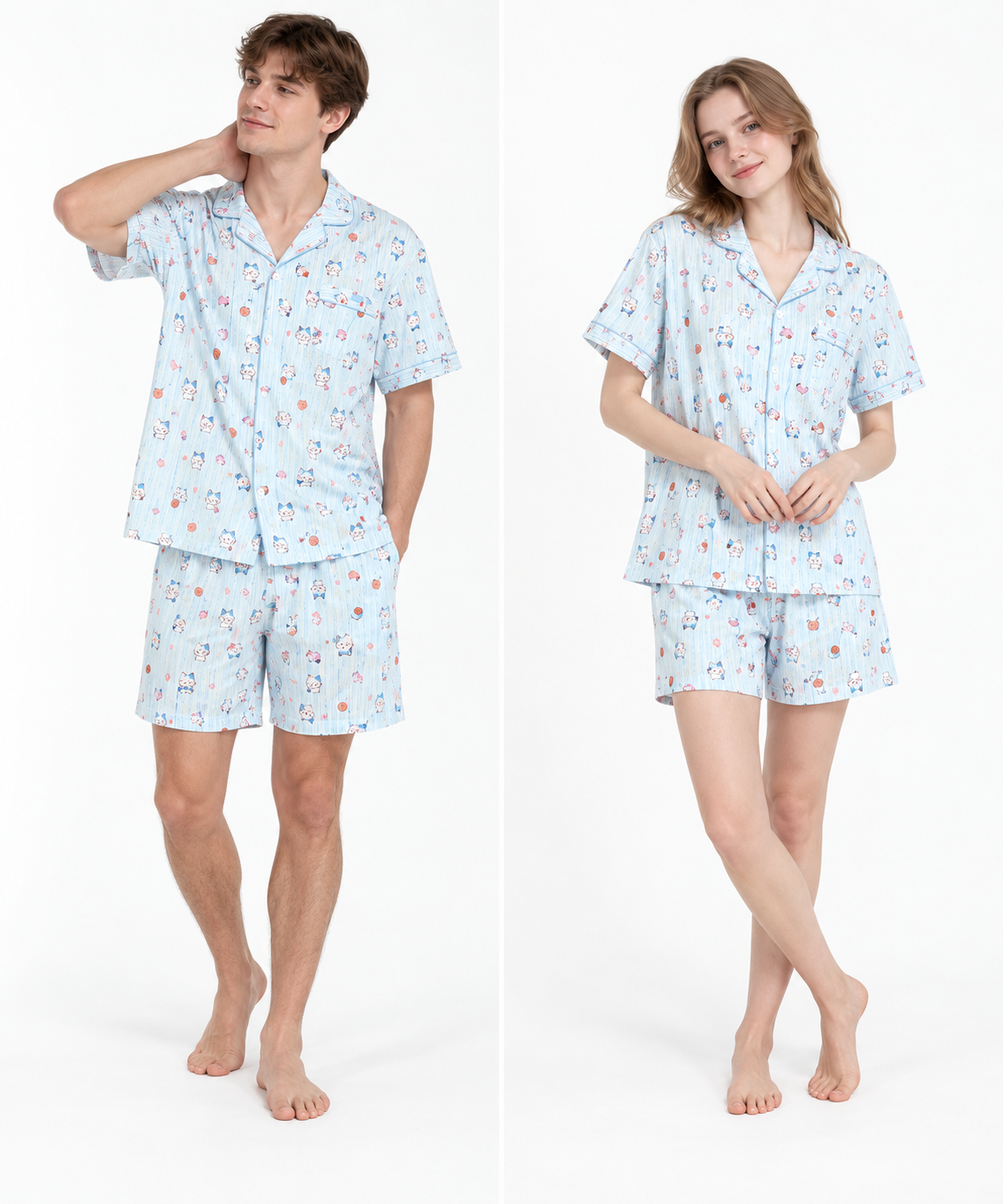 매장정품 스파오 드리미즈 반팔 파자마Light Blue_SPPPG25U25 125443