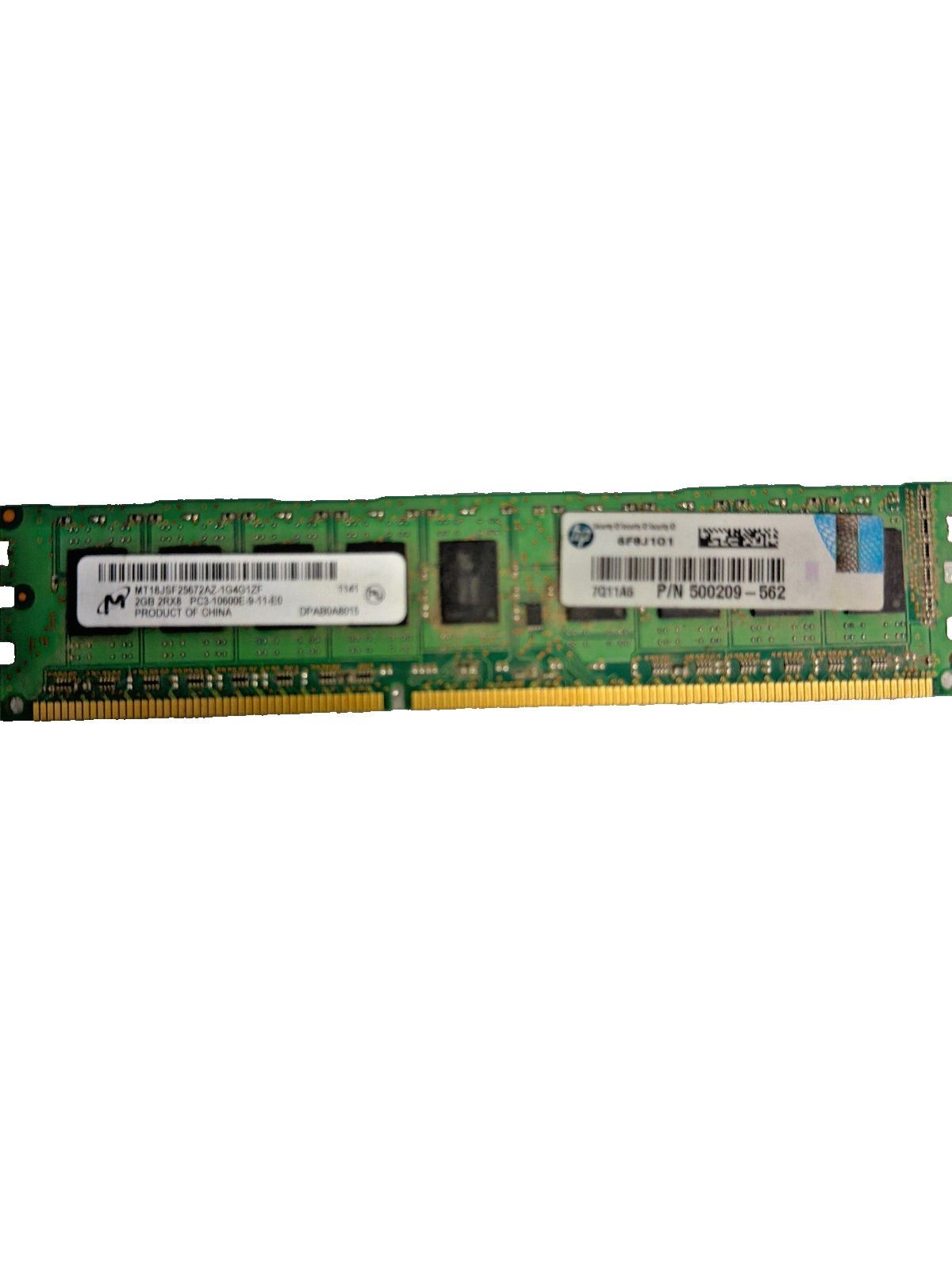 <b>Micron</b> <b>Micron</b> 2GB DDR3 1333MHz PC3-10600E ECC UDIMM <b>RAM</b> MT18JSF25672AZ-1G4G1ZF 1129493