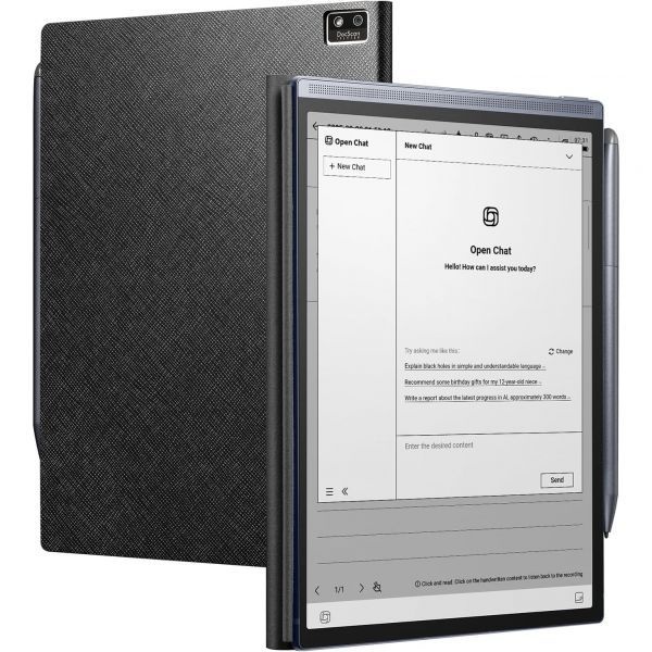 iflytek [해외] <b>AINOTE</b> Air 2 번들 8.2인치 AI E잉크 태블릿 스타일러스 조절 가능한 조명이 포함된 스마트 페이퍼 노트 필기 ChatGPT 기