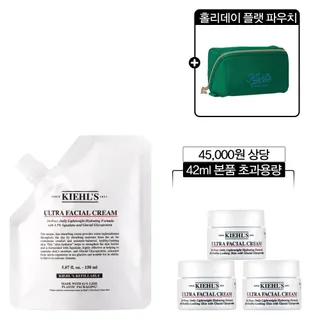 키엘 [11] 수분 장벽 크림 리필 파우치 150ml 세트 (+42ml 본품초과용량, 홀리데이 파