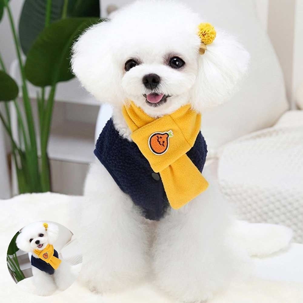 [삼렌콩] 강아지 겨울 뽀글이 폴리스 조끼 따뜻한강아지옷 강아지머플러조끼자켓 부드러운강아지의류 반려견조