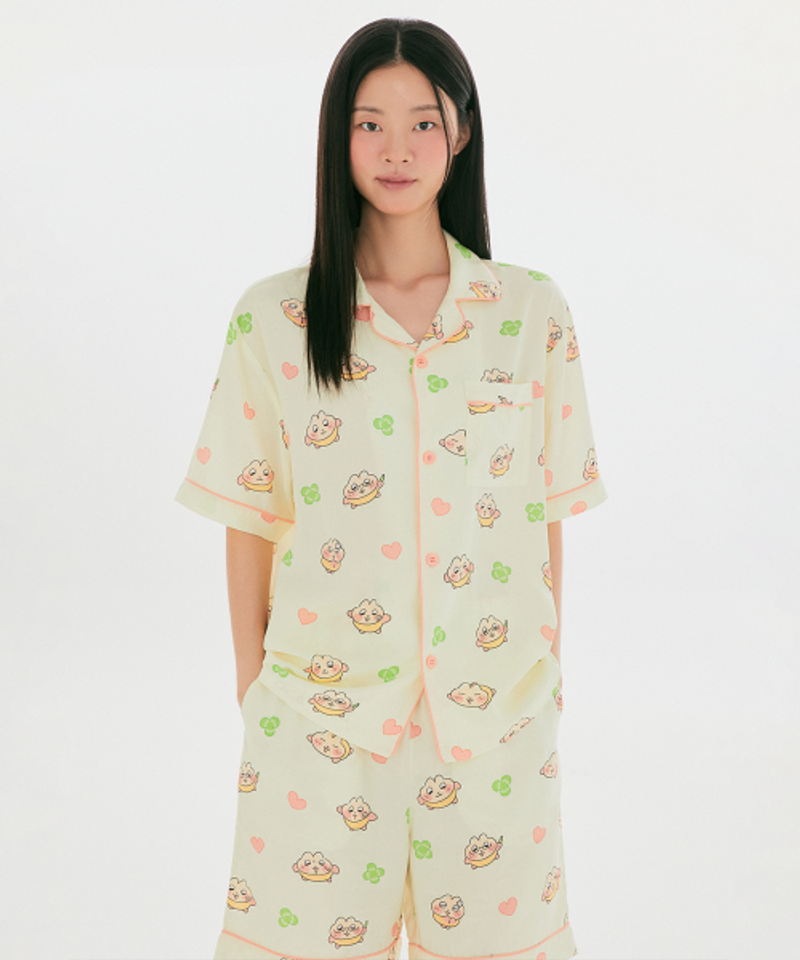 SPAO [찌그러진 누룽쥐] 반팔 파자마(Yellow)_SPPPG37U19