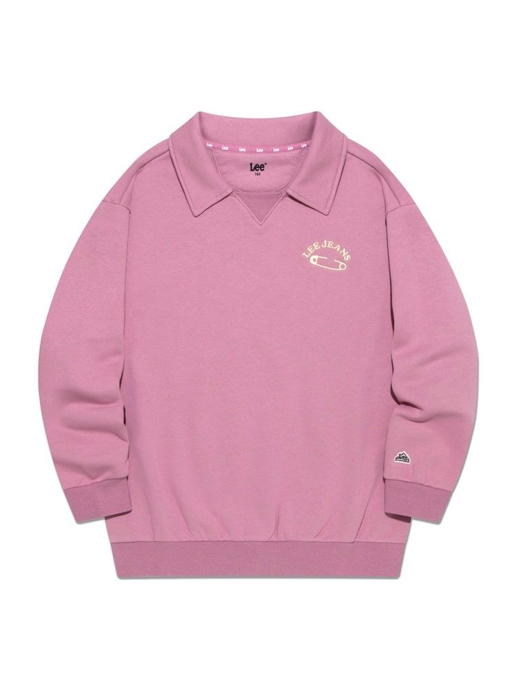 Lee KIDS [20추가]빅카라 자수 기모 오버핏 스웨트셔츠 퍼플 LK2404CR70PU
