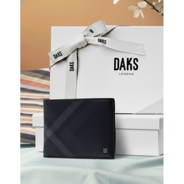 LF 닥스 [닥스(잡화)] [닥스 액세서리] [27SS] DBWA<b>75946</b>BK타탄 체크 블랙 가죽 반지갑