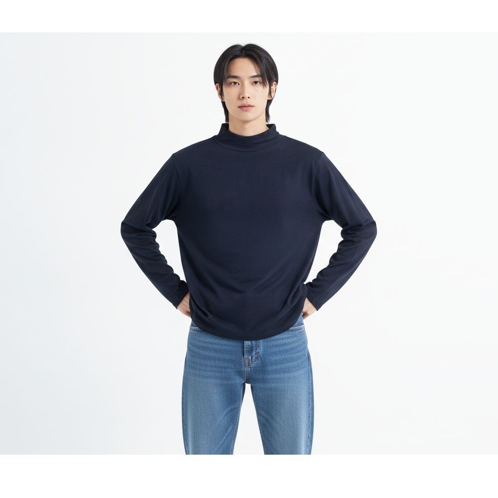 스파오 플리스 모크넥 긴팔티 (SPFWE4VC01-O)