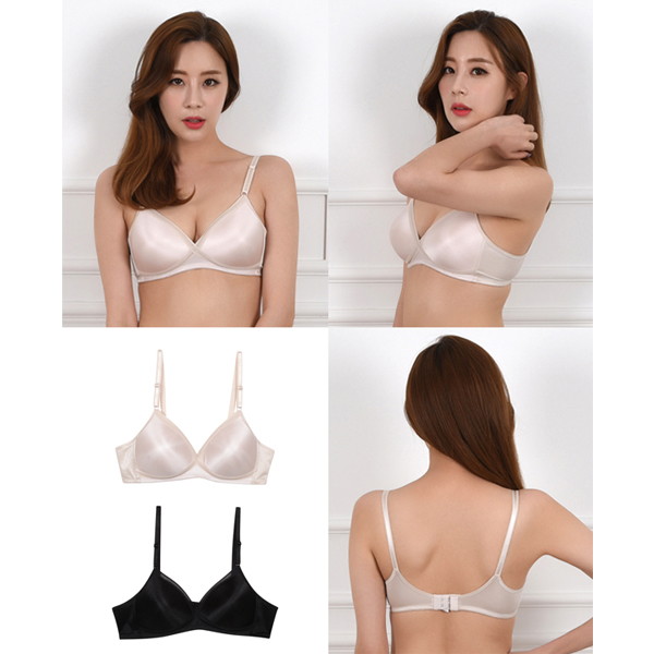 [헬로쇼핑] 비너스 자스민 볼륨 몰드 노와이어 새틴 광택 A컵브라 2컬러