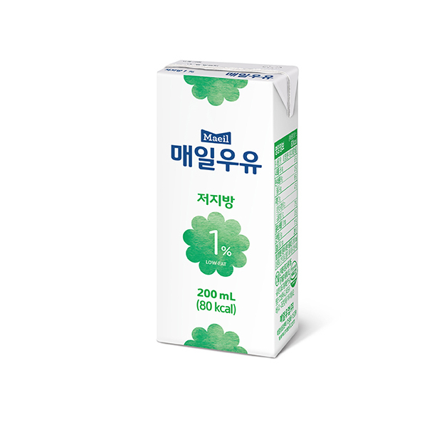 매일우유 멸균 저지방 우유 1프로 200ml x 24팩