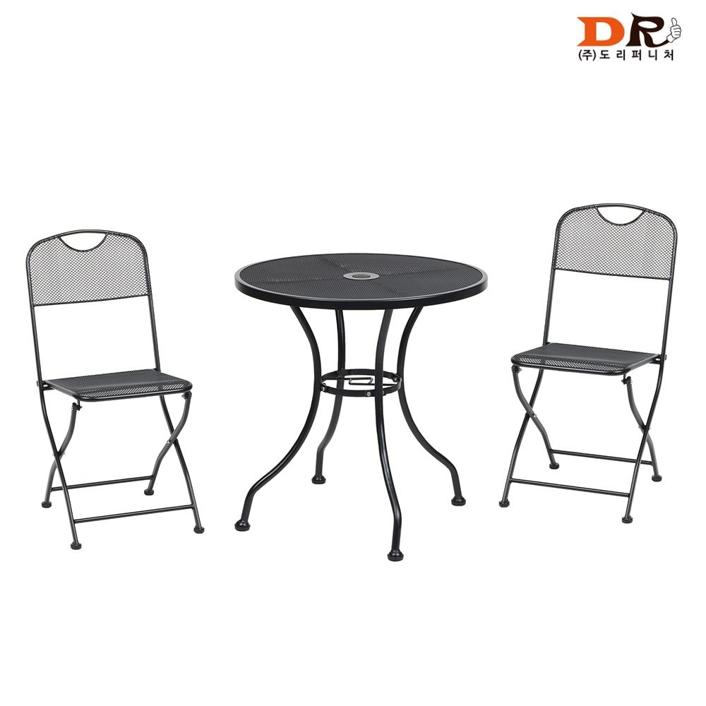 도리퍼니처 다니카 + 베키 2인 세트 / 철제 메쉬 야외 정원 카페 테라스 커피숍 테이블 식탁 의자