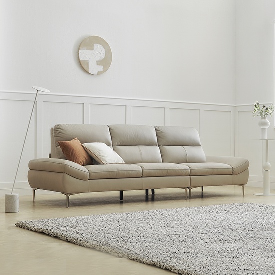 한샘 [희망일배송] 한샘 엠마 컴포트 천연면피가죽 4인용 소파