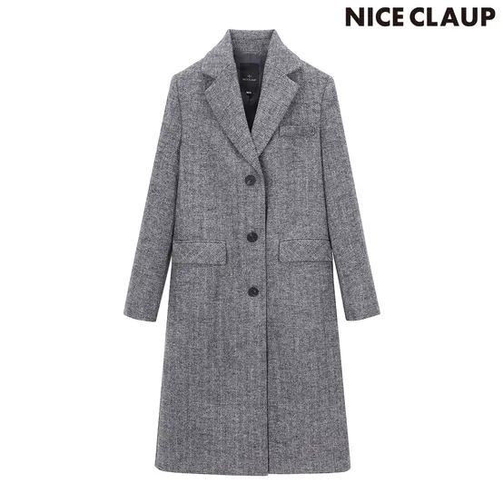 (ADD) 헤링본 카라 롱 코트 A204PWCB06