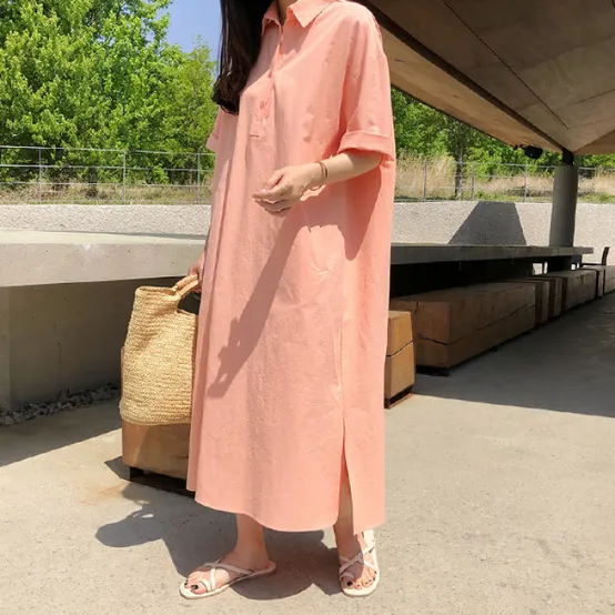 걸스데일리 / 걸스데일리/모하비 셔츠 원피스/코튼원피스/롱원피스