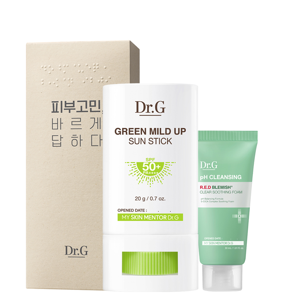 UnKnown_닥터지 닥터지 그린 마일드 업 선스틱 SPF 50+ PA++++ 20g + 레드 블레미쉬 클리어 수딩폼 30ml 세트 255151