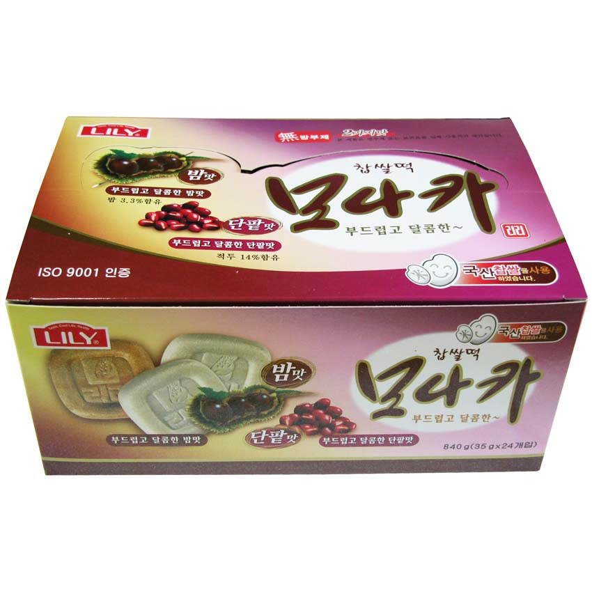 리리식품 리리 찹쌀떡 모나카 밤맛 단팥맛 840g(35g 24개)