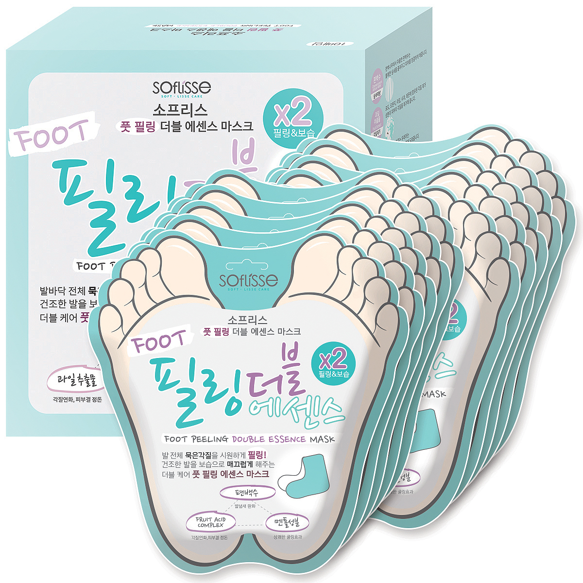 소프리스 풋 필링 더블 에센스 마스크 10매 코스트코 보습풋마스크 발뒤꿈치 발각질제거