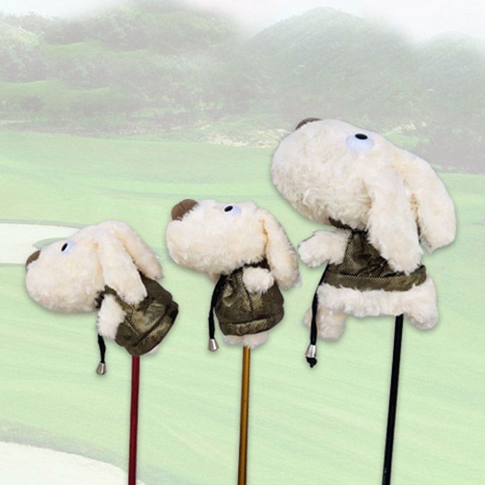 골프클럽커버 3종세트 드라이버커버 강아지인형 우드 헤드 유틸 유틸리티 웨지 여자 남성 골프채 필드