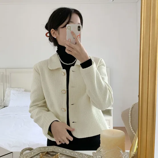 박남매 / 뷔츠 둥근카라 트위드 자켓 P000BJZJ