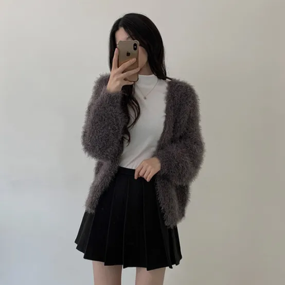 더핑크 / 헤로 루즈핏 솔잎 가디건 