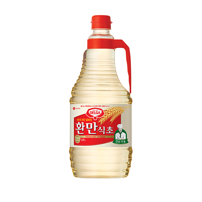 [오늘출발] 롯데 델가 환만식초 1.8LX9개입 1박스 무침 조림 상큼한 육수 냉면 조미료 발효식초 겉보리