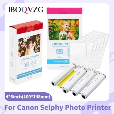 3 Inch Paper C Tray Compatible for Canon Selphy CP1500 CP1300 1200 CP910  CP900 Photo Printer Cassette Ink Paper Set 54mmx86mm