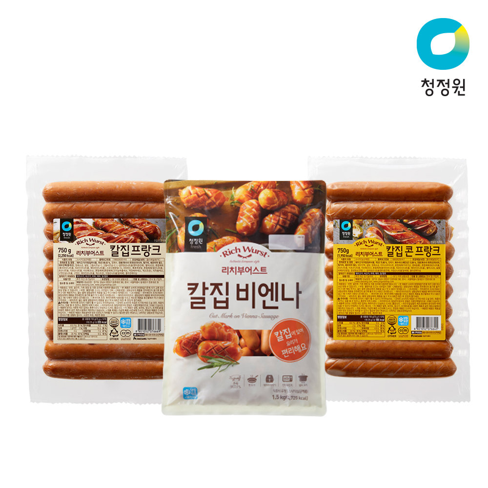 청정원 리치부어스트 칼집 1.5Kg 3종(택1) : 롯데On