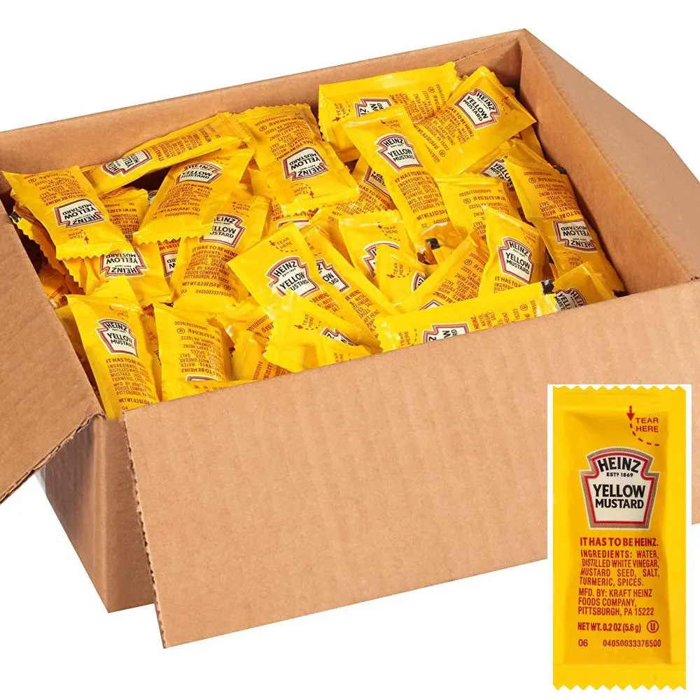 하인즈 일회용 머스타드소스 200개세트 Heinz Mustard Single Packet