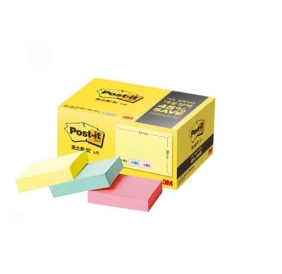 3M 포스트잇 대용량 알뜰팩 653-20A 51x38mm