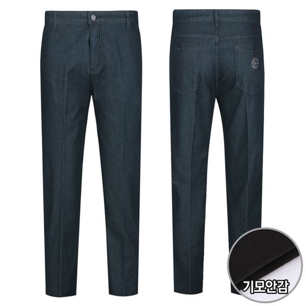 주식회사 샵앤 파파브로 [파파브로] [하프클럽/]남성 노턱 기모 레터링 디테일 진 청바지 GO-JEK-812-네