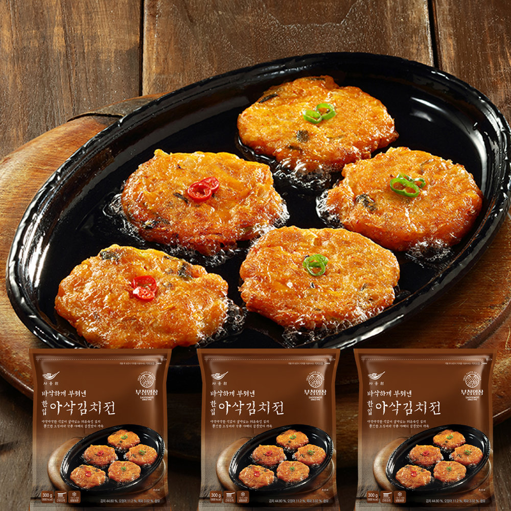 사옹원]사옹원 부침명장 한입아삭 김치전 300G X 3개 : 롯데On