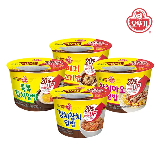 맛있는 컵밥(증량) 4종 12개(김치참치/김치알밥/참치마요/뚝배기불고기)