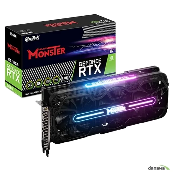 이엠텍 HV 지포스 RTX 3080 BLACK MONSTER OC D6X 10GB LHR