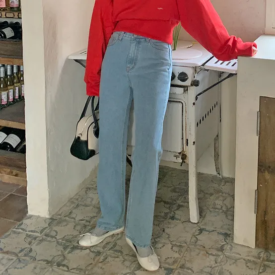 로이즈 데님일자팬츠 (2color)