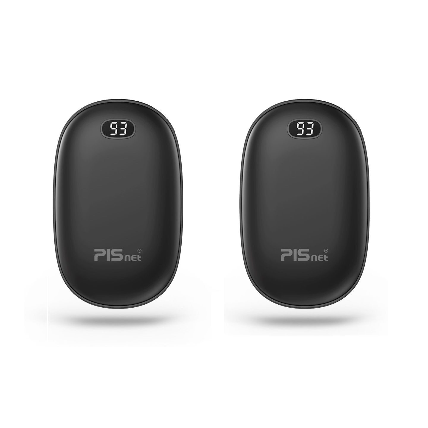 피스넷 디지털 숫자표시 충전식 휴대용 전기 손난로 핫팩 보조배터리 HOT-8000 1+1