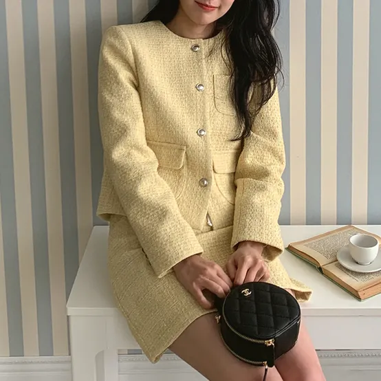 하객룩1등 주문폭주 일레나 울 셋업 트위드 자켓 [tjk0278]