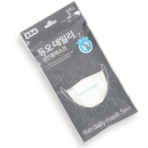 (주)대성생활건강 듀오 국산 듀오 데일리 일회용마스크 5매 mb필터 국산원단