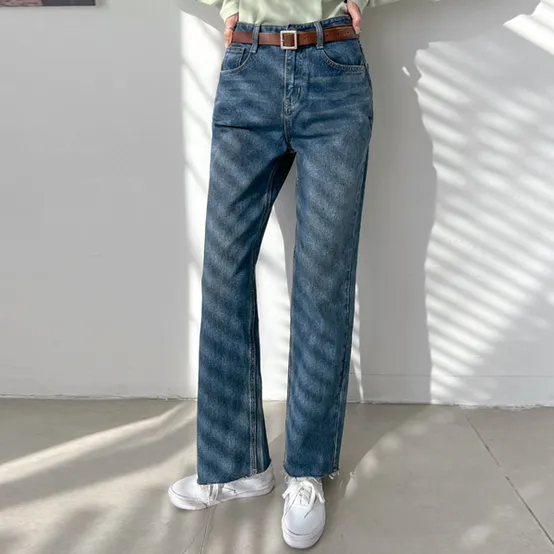 빈티지 워싱 일자핏 데님팬츠 79863