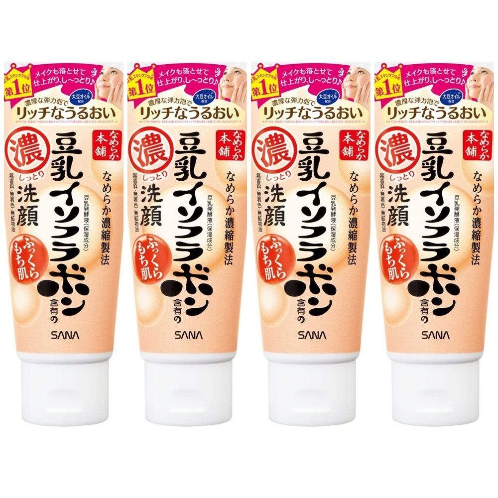 [해외] Namerakahonpo 나메라카혼포 두유 발효액 이소플라본 고보습 촉촉 세안제 150g x4