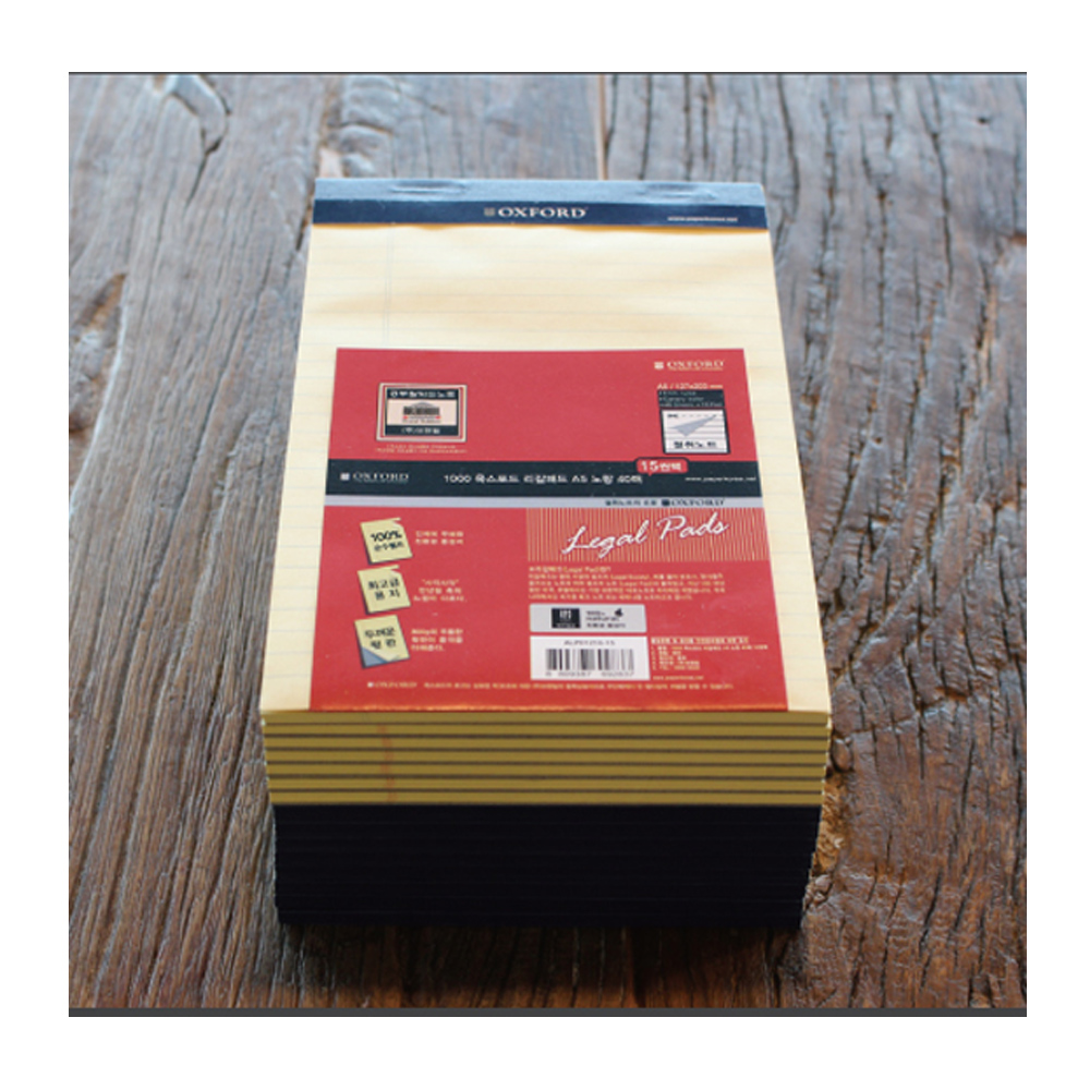옥스포드노트 리갈패드 A4 노랑 80매 210x297mm