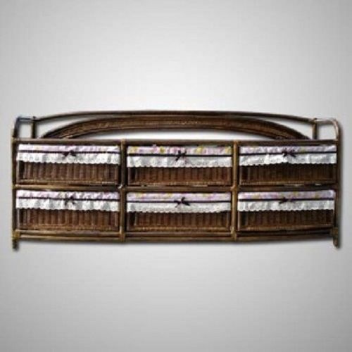 신원등 라탄 엔틱 우드 2x3 서랍장/와이드 수납장 원목 수납 바구니 수납함 티비 거실 티비장 거실장 3칸 2단 대형 정리장