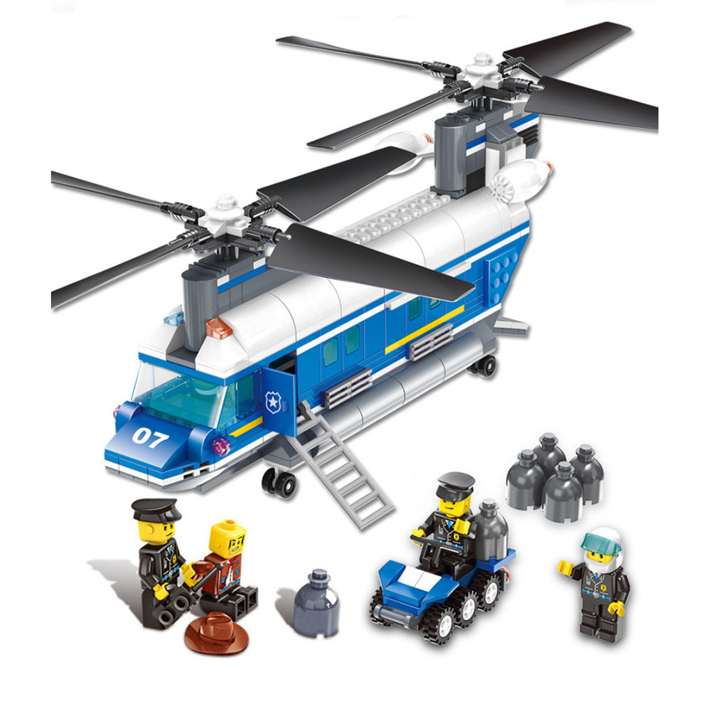 보아미토이 wange 빌딩블럭 경찰 수송헬기 52015, 427pcs