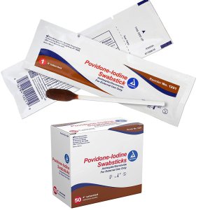 포비돈 요오드 단일 면봉 50팩세트 병원 및 가정용 Dynarex Povidone Iodine Swabsticks